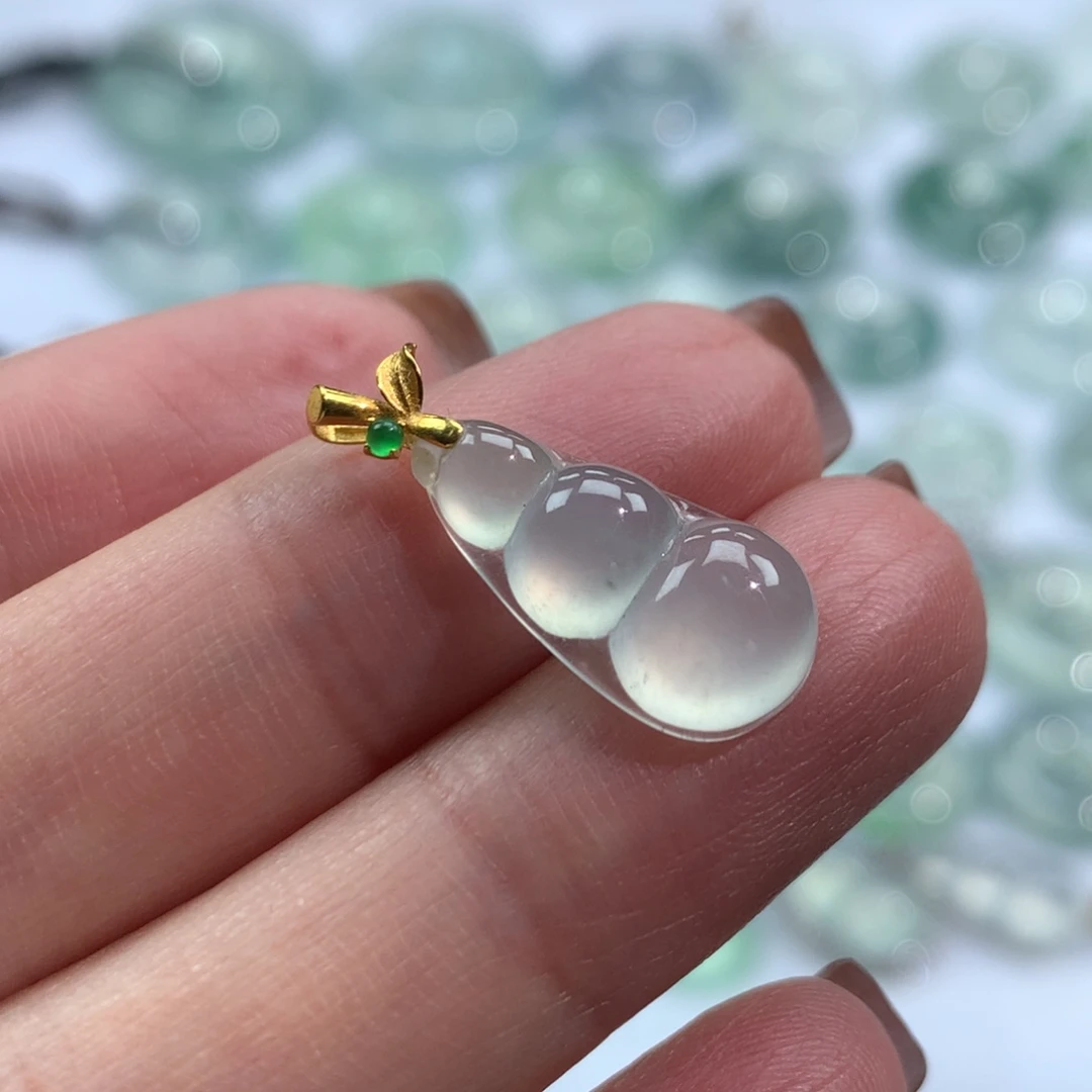 翡翠18K金镶嵌颈饰24号