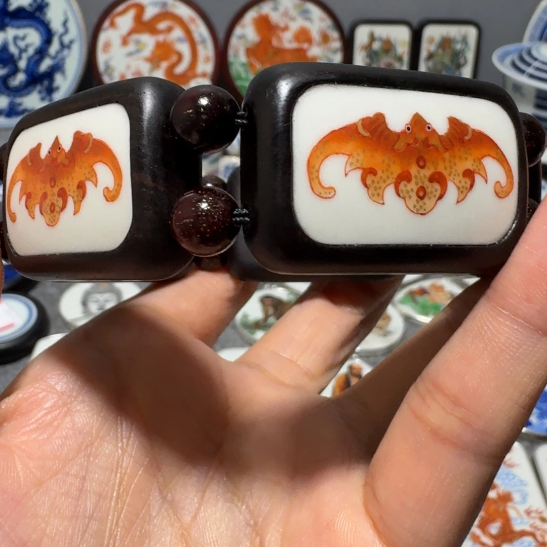 强***路瓷片五福手串一串