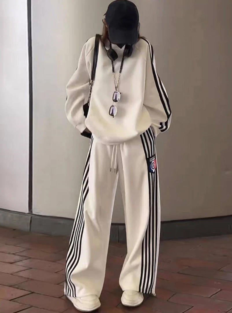 新款时尚炸街运动服两件套女减龄宽松显瘦洋气卫衣束脚阔腿裤套装