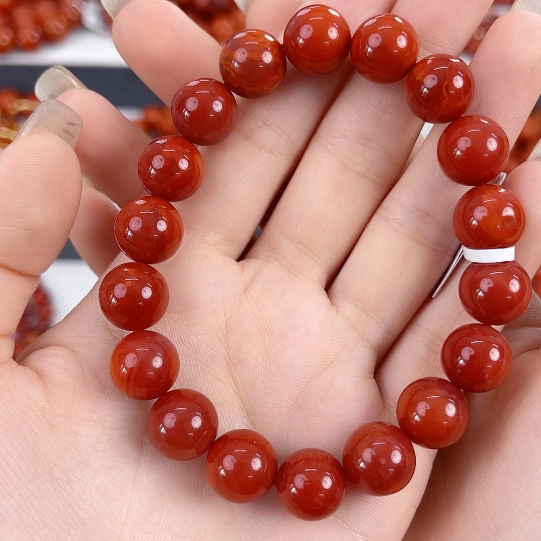 南红玛瑙未镶嵌瓦西锦红11mm手串