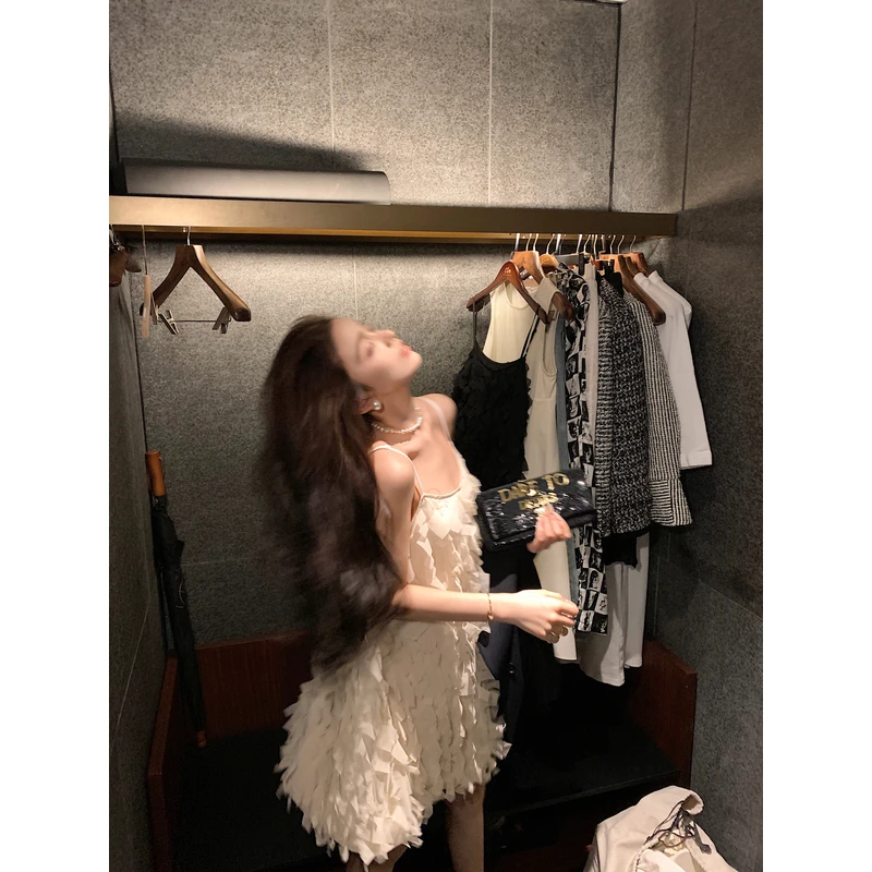 Lilylikes手工流苏吊带连衣裙气质女神范小洋装