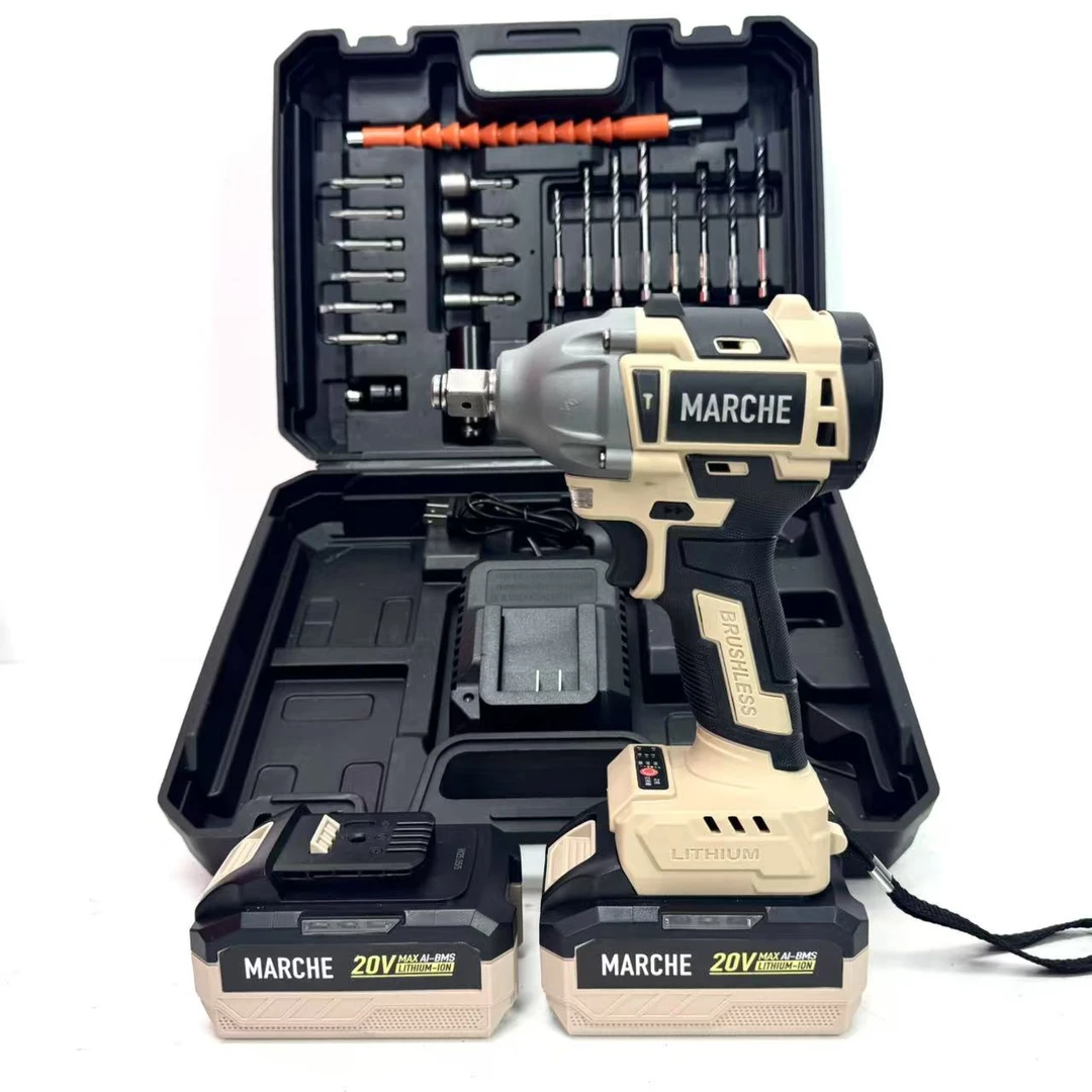 牧高 新款大扭力纯铜无刷电扳手带箱两电一充M818-10A2