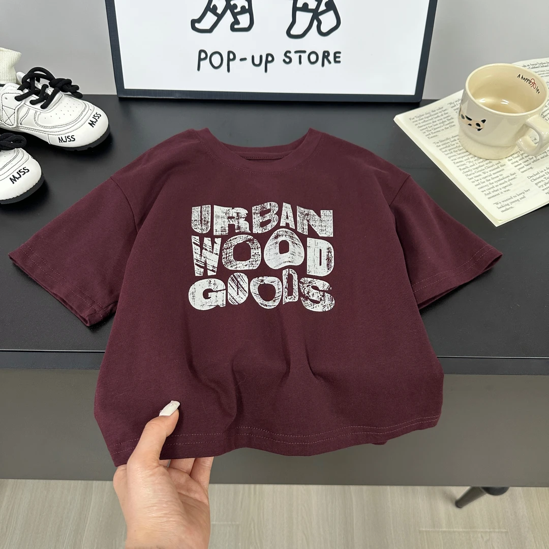 现货【纯棉】儿童T恤夏季新款男童短袖韩版欧若风卡通字母上衣AX899