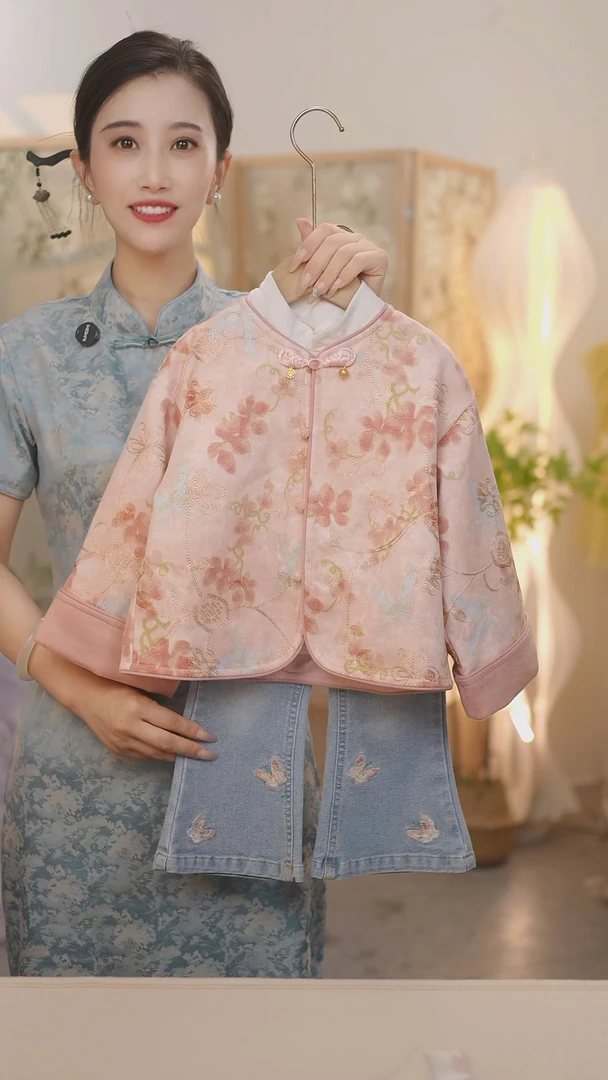 【枫林晚】SC601女童2025新款秋季新中式国风休闲外套