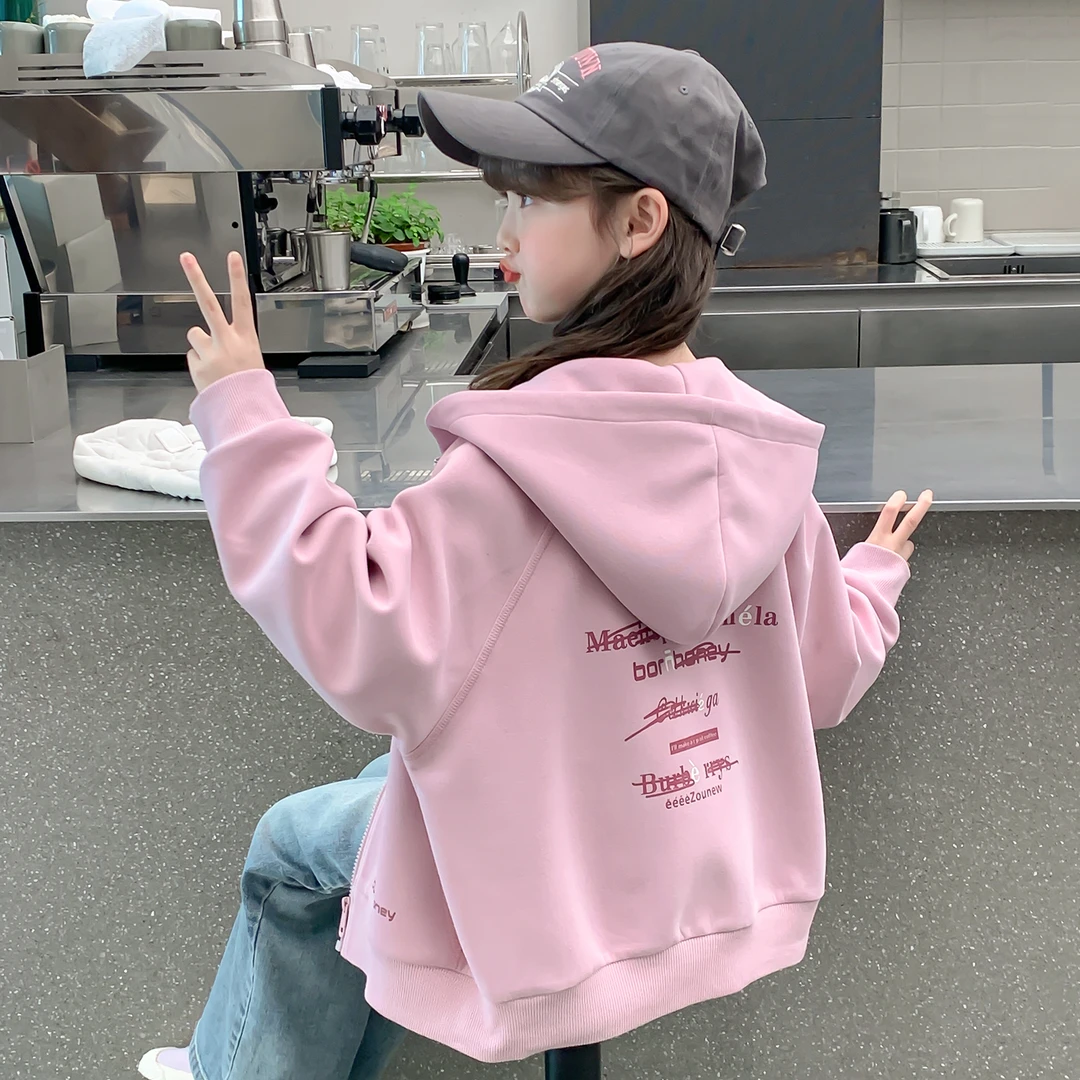 女童卫衣外套春秋款2025新款洋气春季童装时髦上衣儿童衣服Q13002