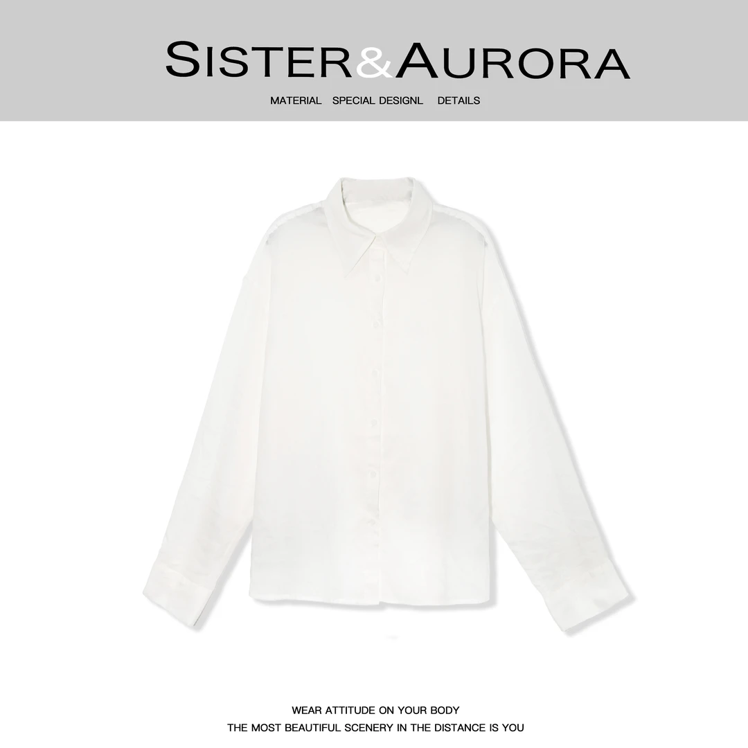 SISTER&AURORA 麻料防晒衬衣