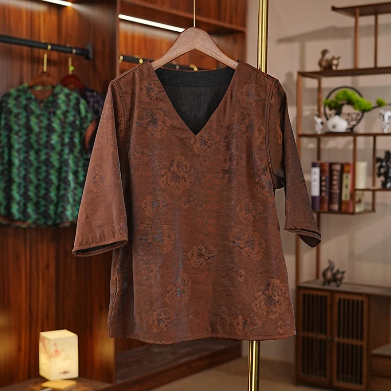 《望生梦-上衣》新中式五分袖上衣国风夏季百搭高级感