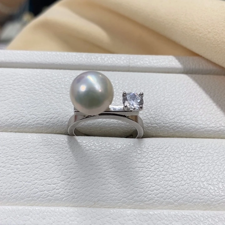 银S925镶嵌戒指淡水珍珠，链接13