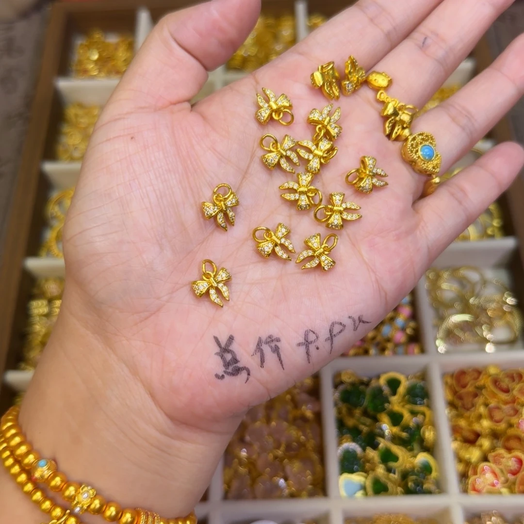 合金带稿蝴蝶结吊吊1个