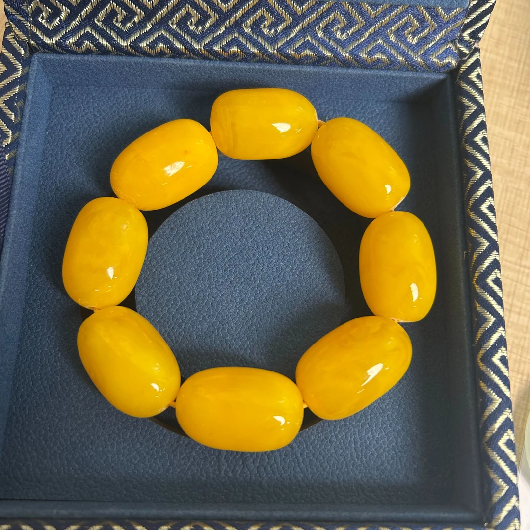 蜡 蜜蜡手串黄枣珠链接7号