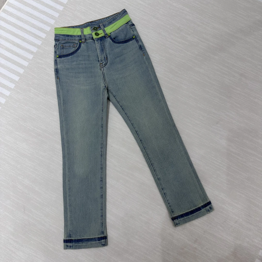 夏季水洗显瘦九分牛仔裤时尚小个子高腰百搭烟管裤女冰川蓝4817