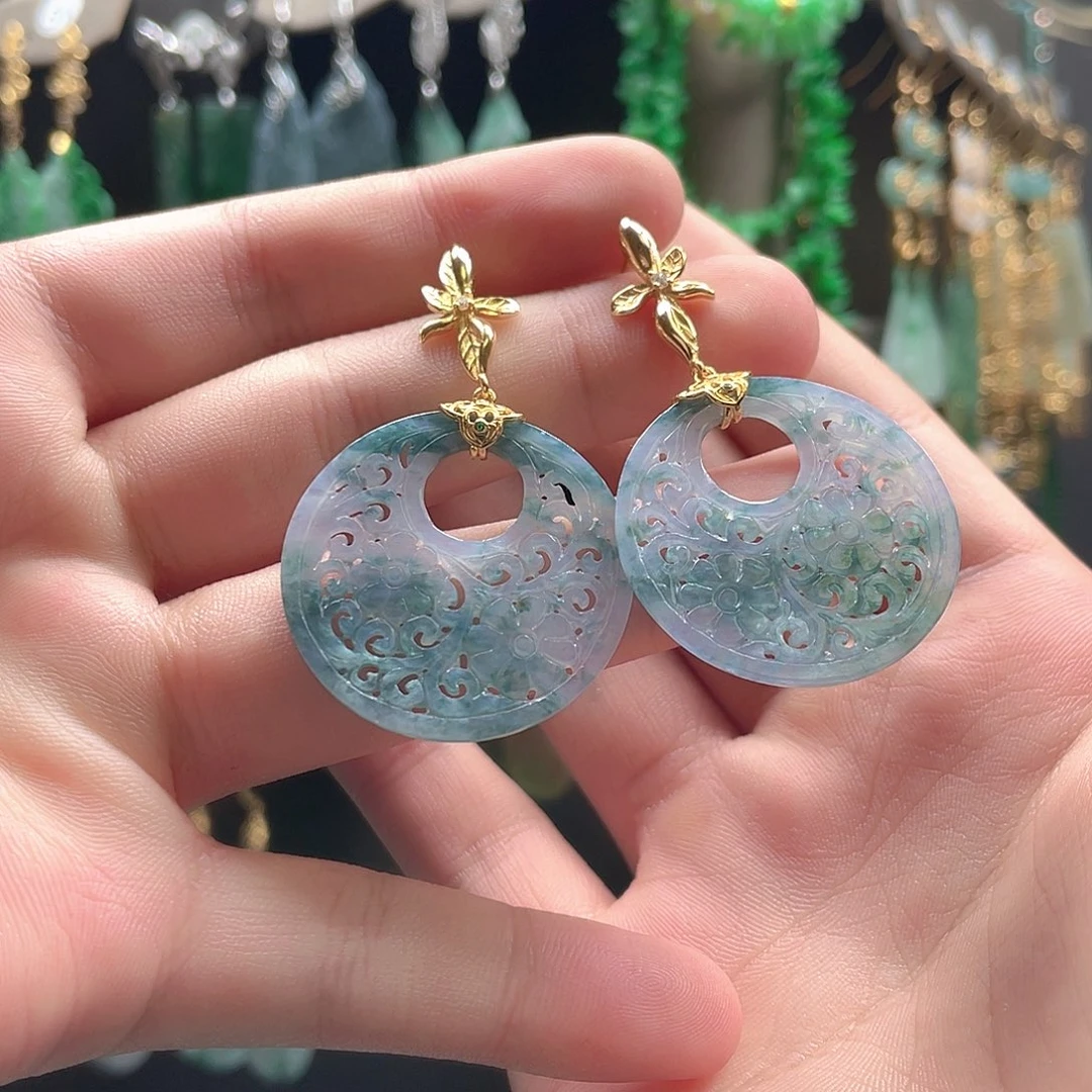 翡翠未镶嵌耳饰翡翠