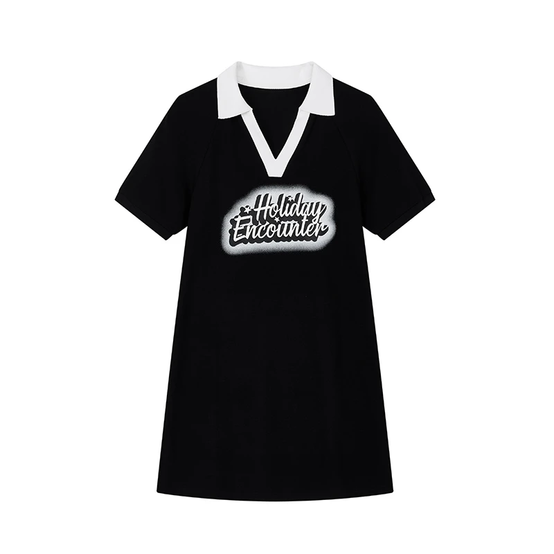 【达人专属】减龄印花拼接连衣裙N2032