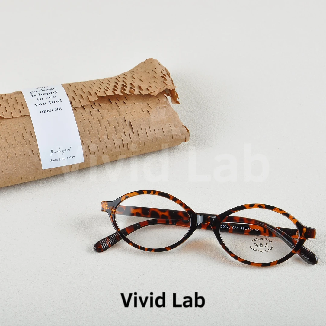Vivid复古书呆子椭圆平光镜韩系ins同款素颜显脸小装饰镜框可配镜