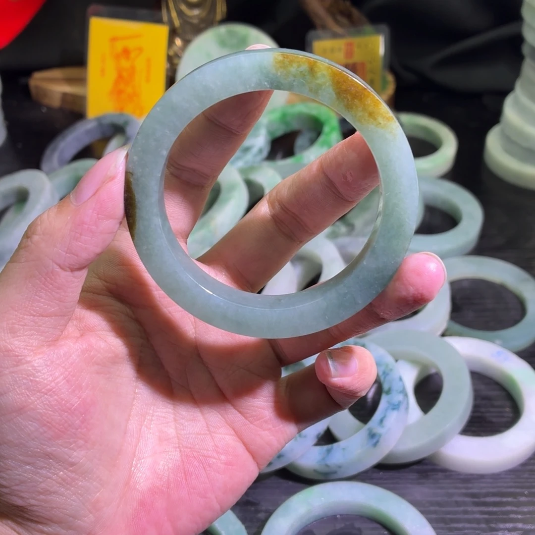 定制翡翠未镶嵌天然翡翠A货毛胚手镯定制