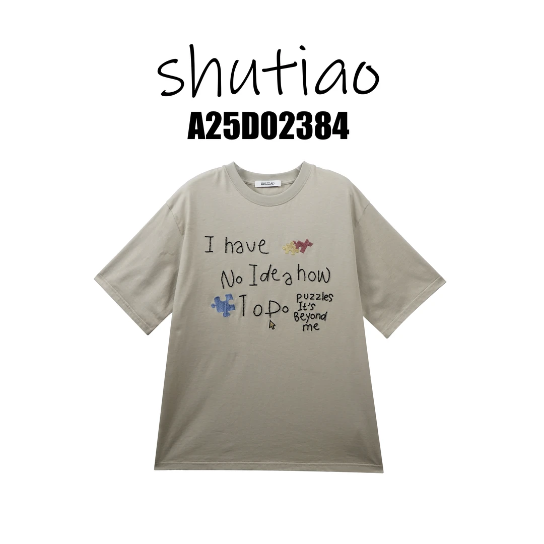 【SHUTIAO】2025夏季：新款小众设计款T恤A25D02384