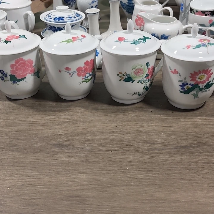 陶手绘杯子四个四个