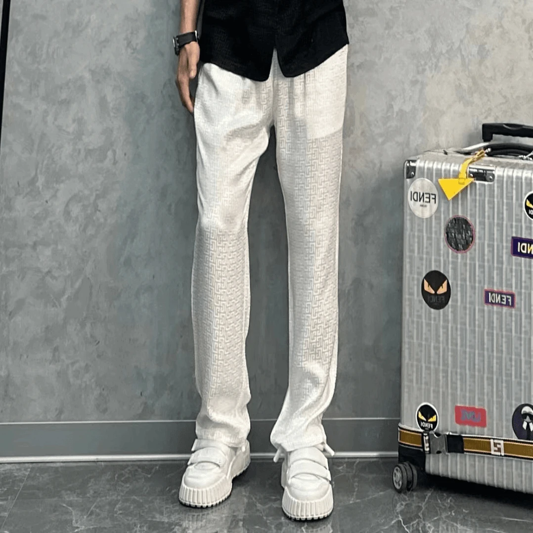 男裤春秋常规春秋超薄冰丝直筒休闲裤男士轻奢高级感高级男裤凉裤