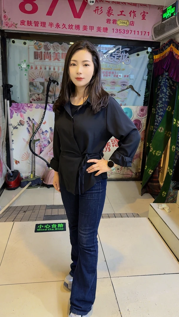 803设计感小众长袖衬衫新款遮肚显瘦外套上衣