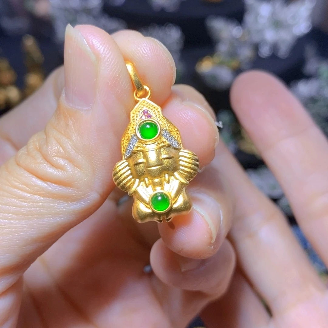 翡翠银S925镶嵌毛衣链天然翡翠