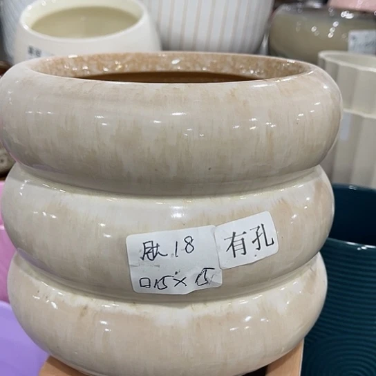 多肉绿植陶瓷花盆9.9包邮，有孔