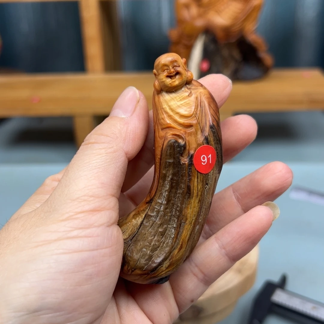 前***者木崖柏木摆件手把件，