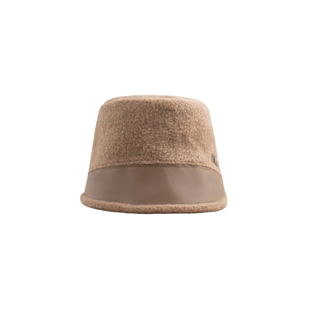 羊羔毛渔夫帽加厚保暖大头围显脸小水桶盆帽A23CB090