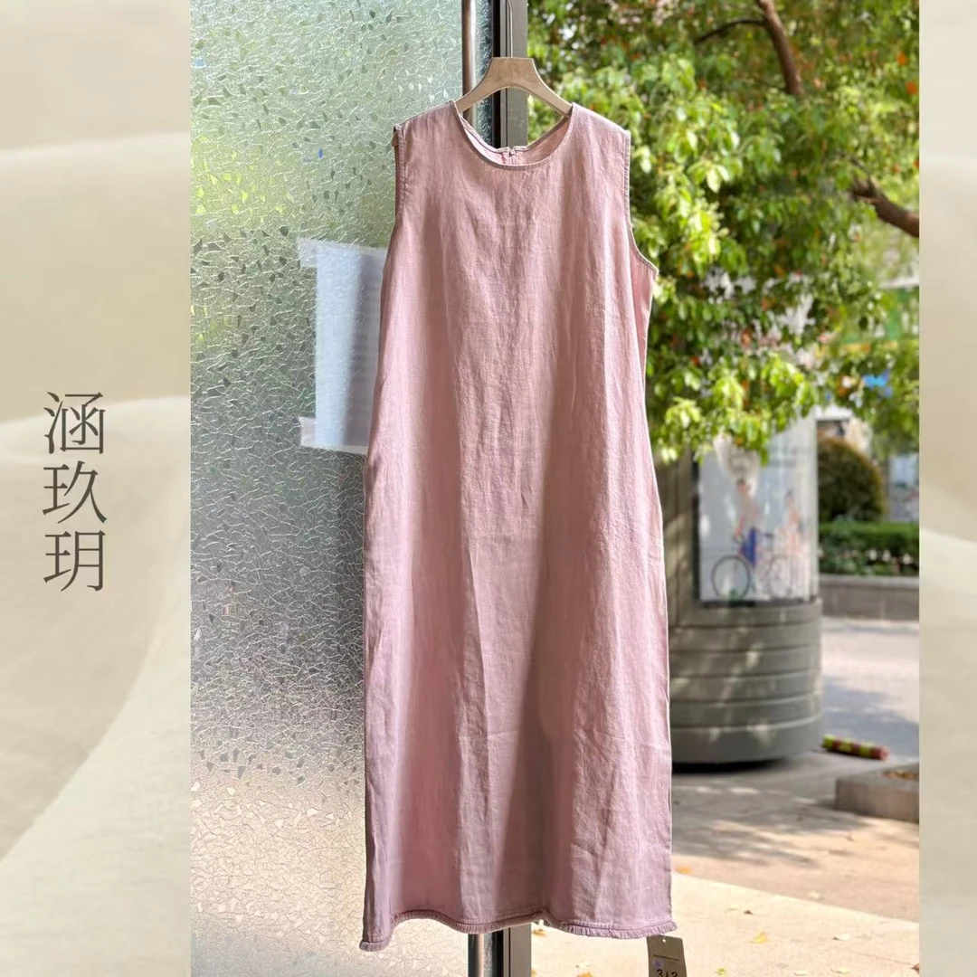 涵玖玥▪100%黄金纱雨露麻【名伶背心裙】随性气质宽松裙子313-965