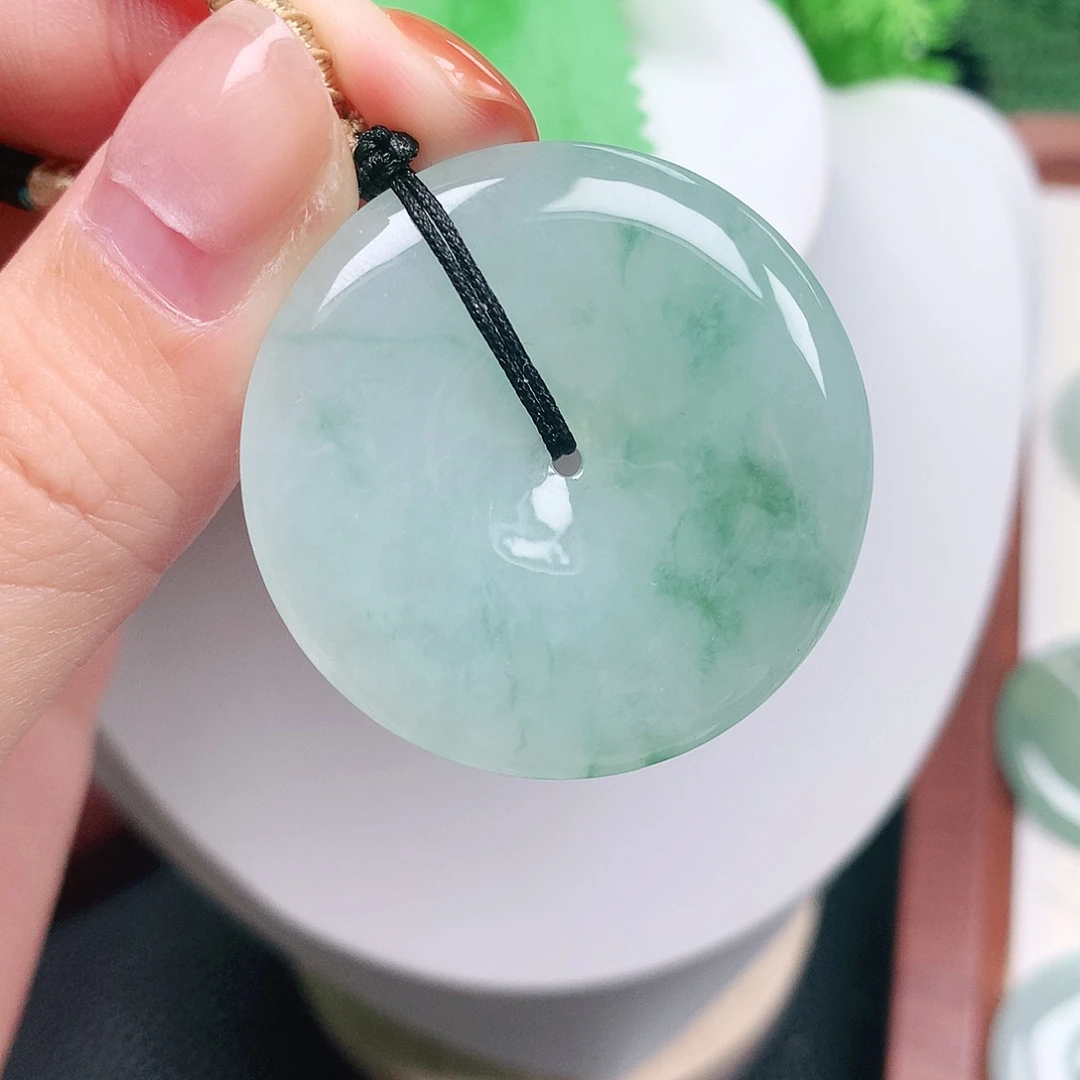 翡翠未镶嵌颈饰平安37.7-5.9