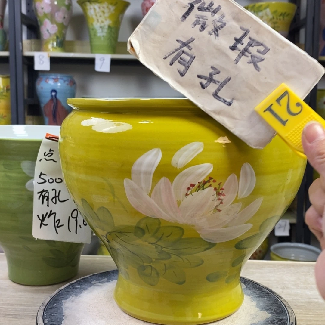 景德镇手工手绘陶瓷花盆