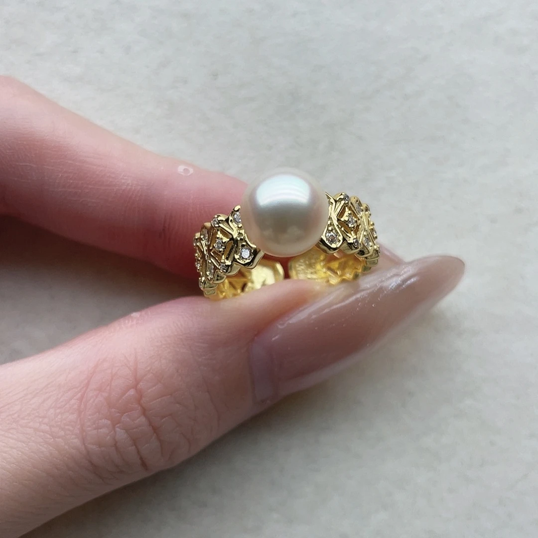 海水珍珠银S925镶嵌戒指46