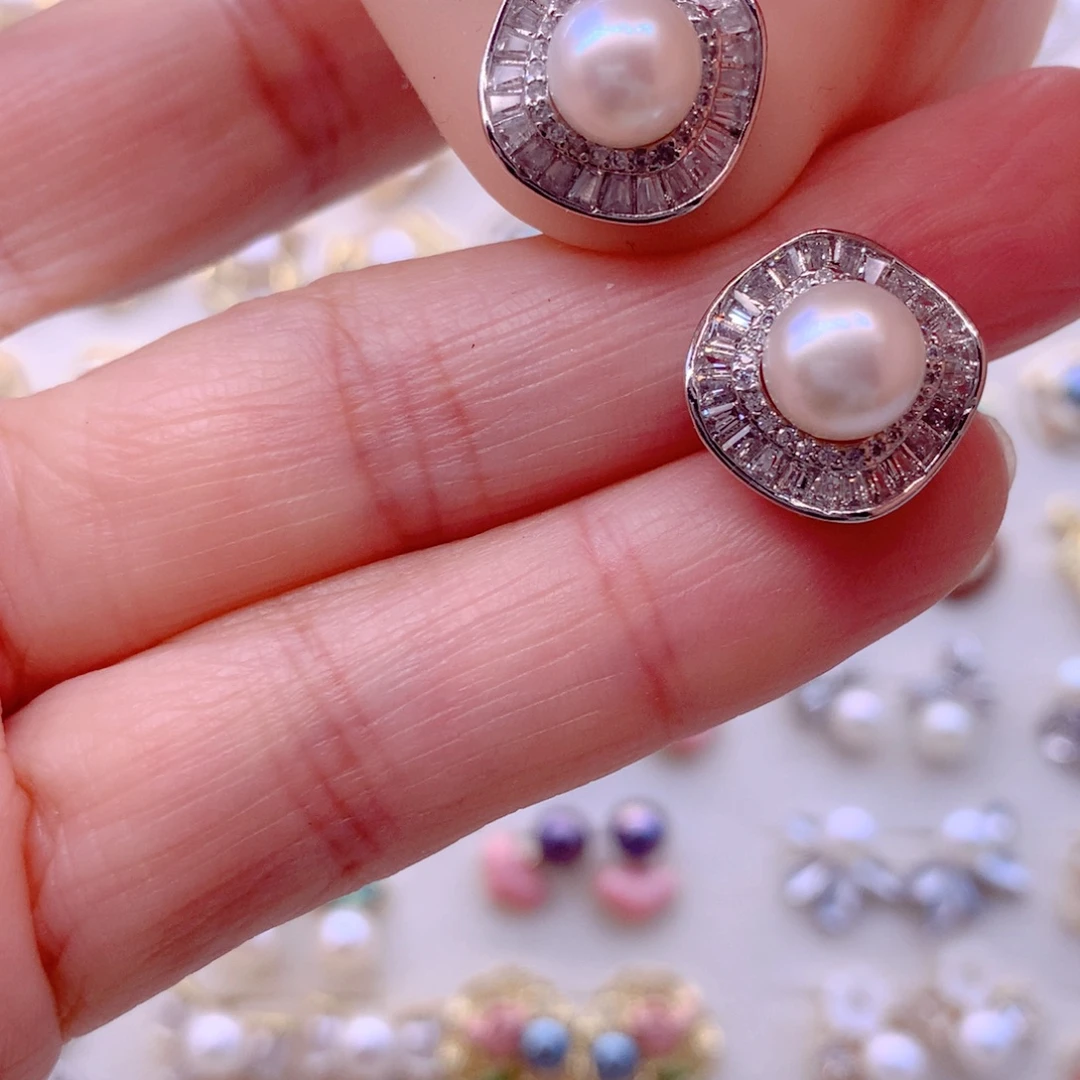 耳饰合金淡水珍珠