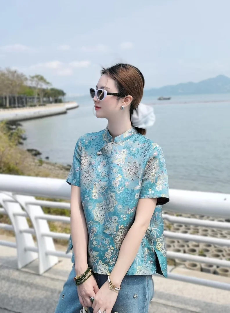 【凤凰宝相】墨墨家高定桑蚕丝凤凰宝相花宋锦国风新中式女装上衣