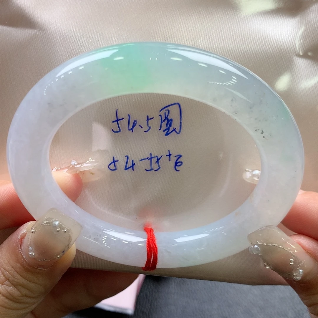 翡翠未镶嵌手镯54.5圆条