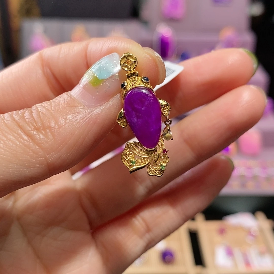 苏纪石（舒俱来）18K金镶嵌吊坠(不含链)