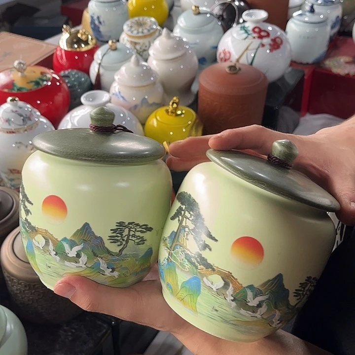摆件润鹏陶瓷茶叶罐密封罐