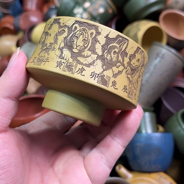 紫砂茶杯全手工紫砂主人杯