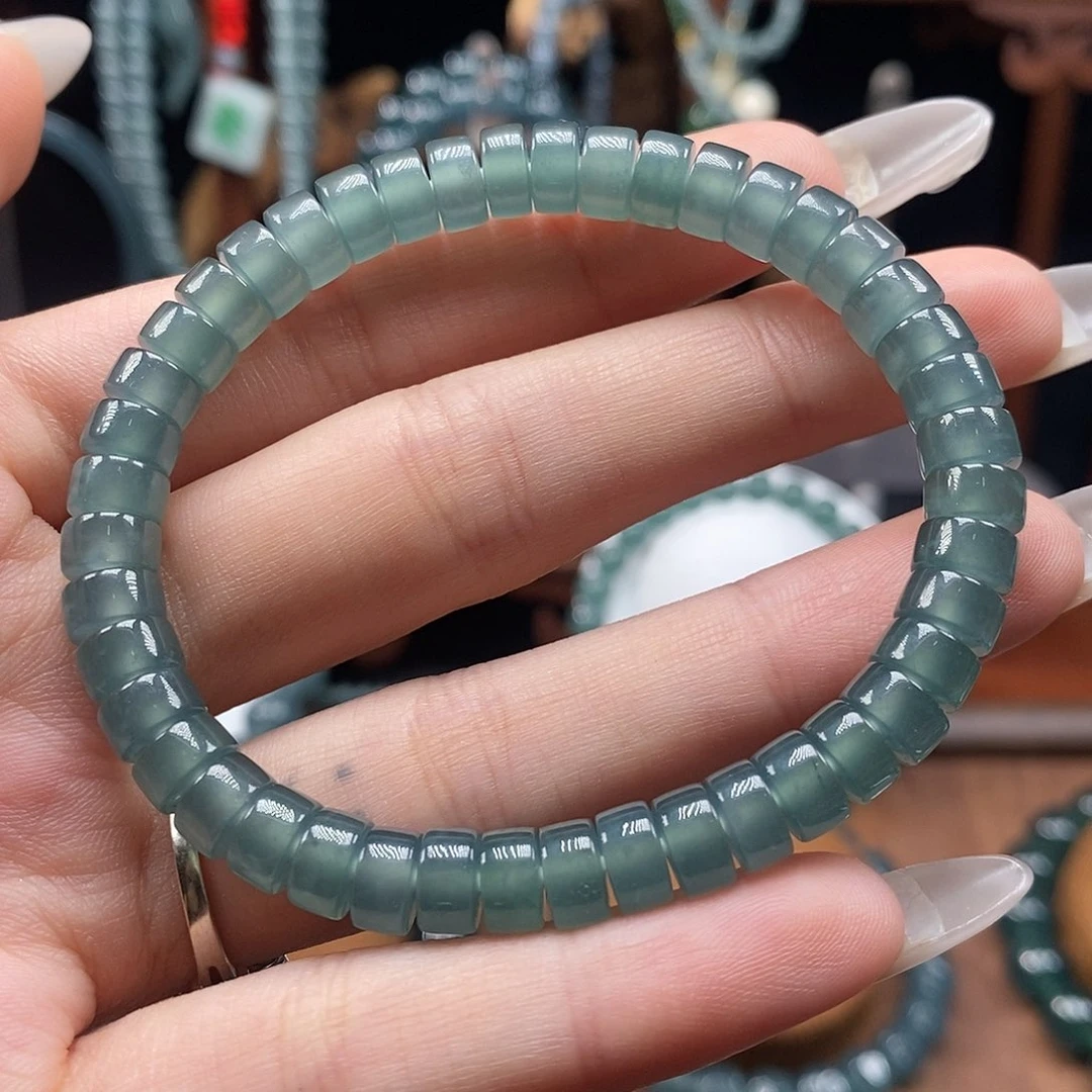 未镶嵌手链翡翠6.9mm药片手串