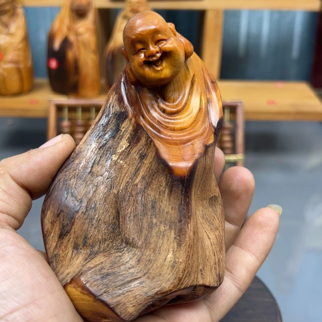 糖***丈木崖柏木摆件手把件