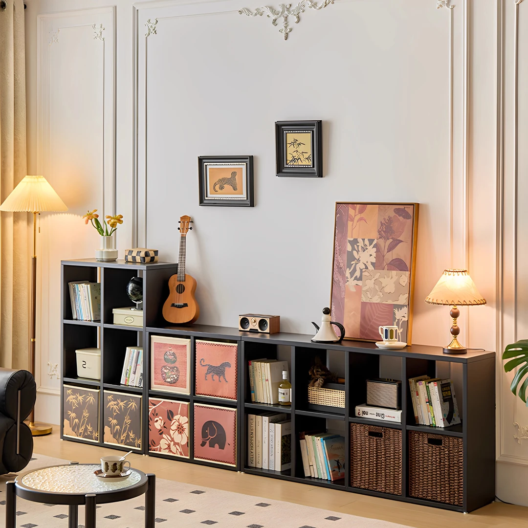 钢制书架卡莱克格子柜多层铁艺置物架客厅卧室收纳一体儿童矮书柜