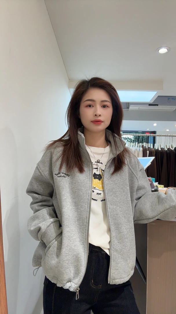 萱萱【加绒立领外套】内里加奥丽绒下摆抽绳加厚外套526087 112502