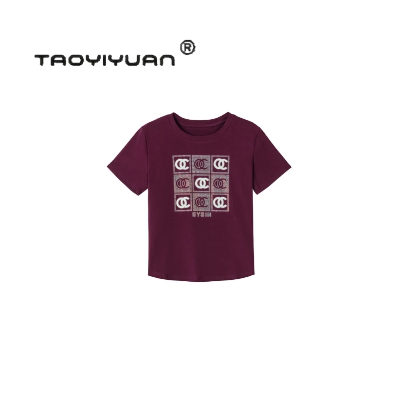 【宠粉专属】轻奢重工烫钻春夏短袖T恤宽松套头时尚圆领套头