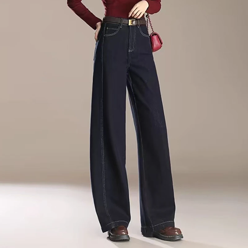 【春季上新】法式复古设计感丹宁高腰显瘦百搭直筒裤CC5344裤长101