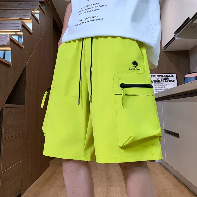 夏季短裤男士时尚潮流工装短裤裤子薄款休闲五分裤宽松大口袋中裤