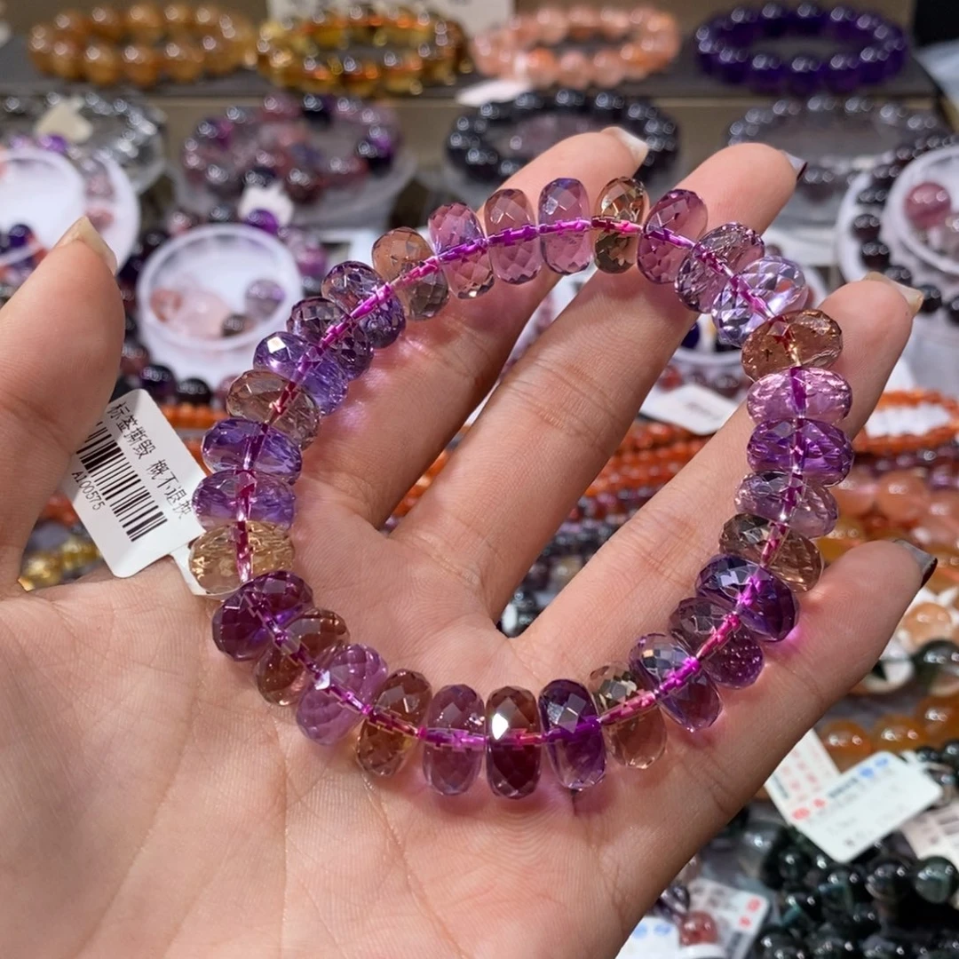 水晶手链未镶嵌紫黄晶12+