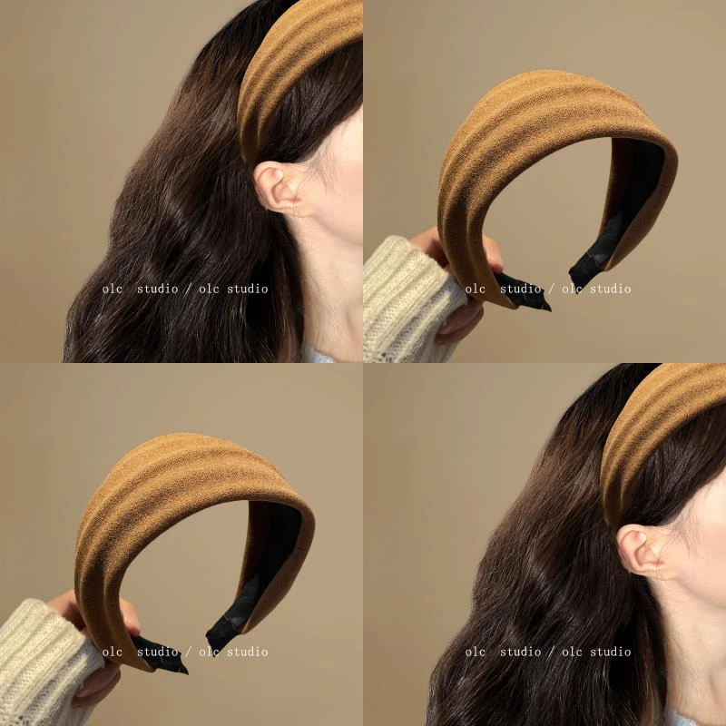 南瓜秋棕！针织宽边秋冬发箍！2025新款发卡超宽发带发卡头饰发饰