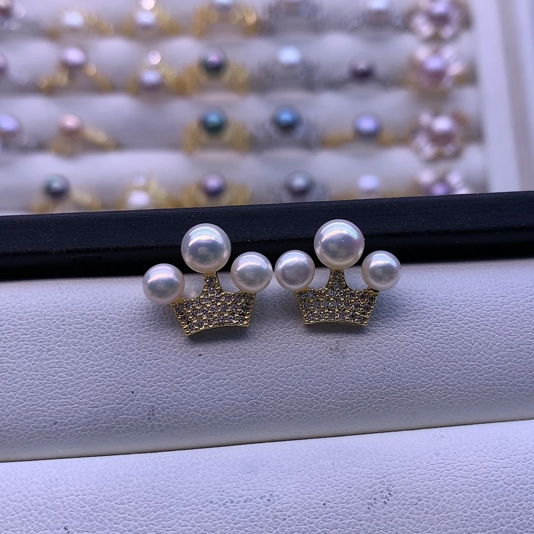 淡水珍珠耳饰合金