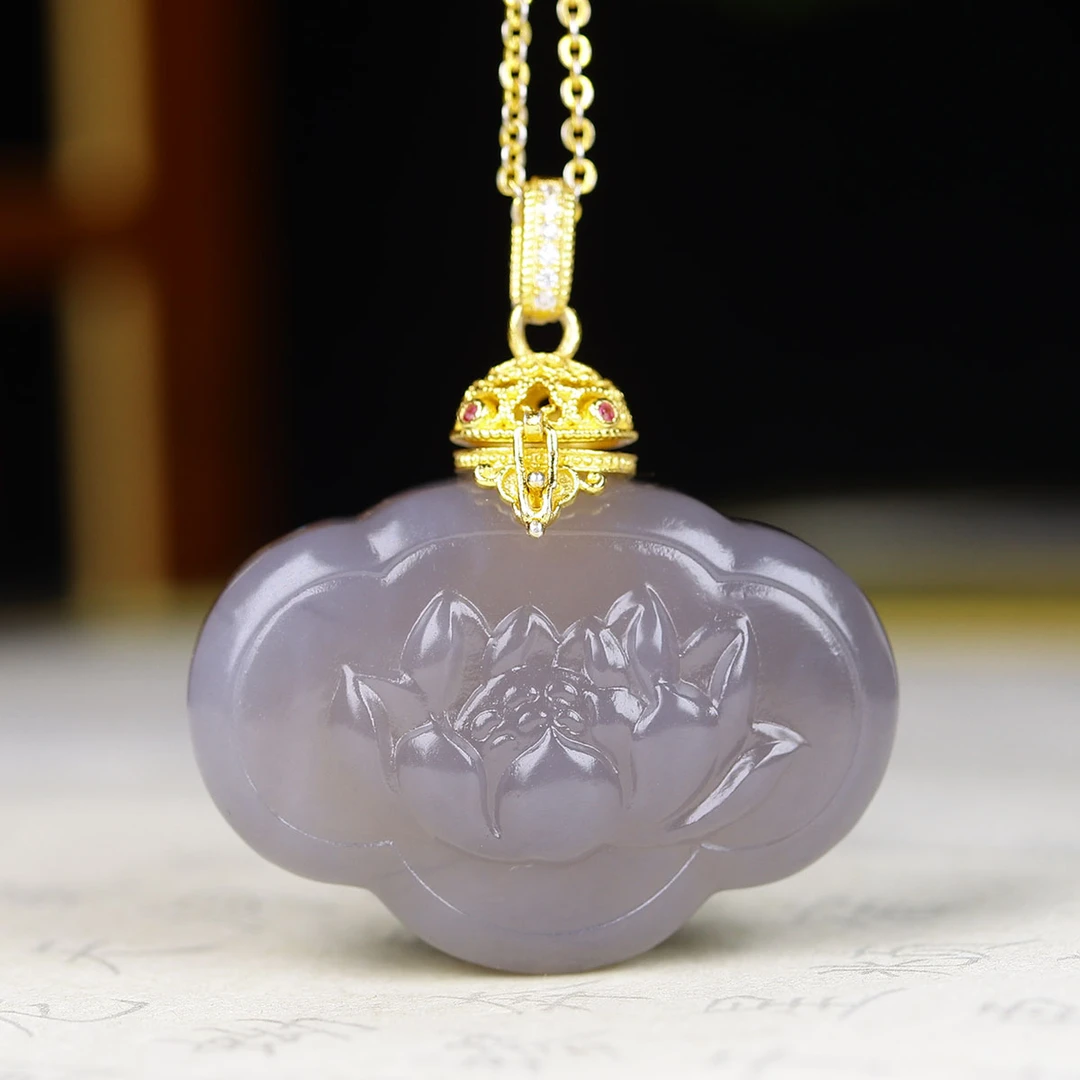 91444和田玉烟紫一品清廉