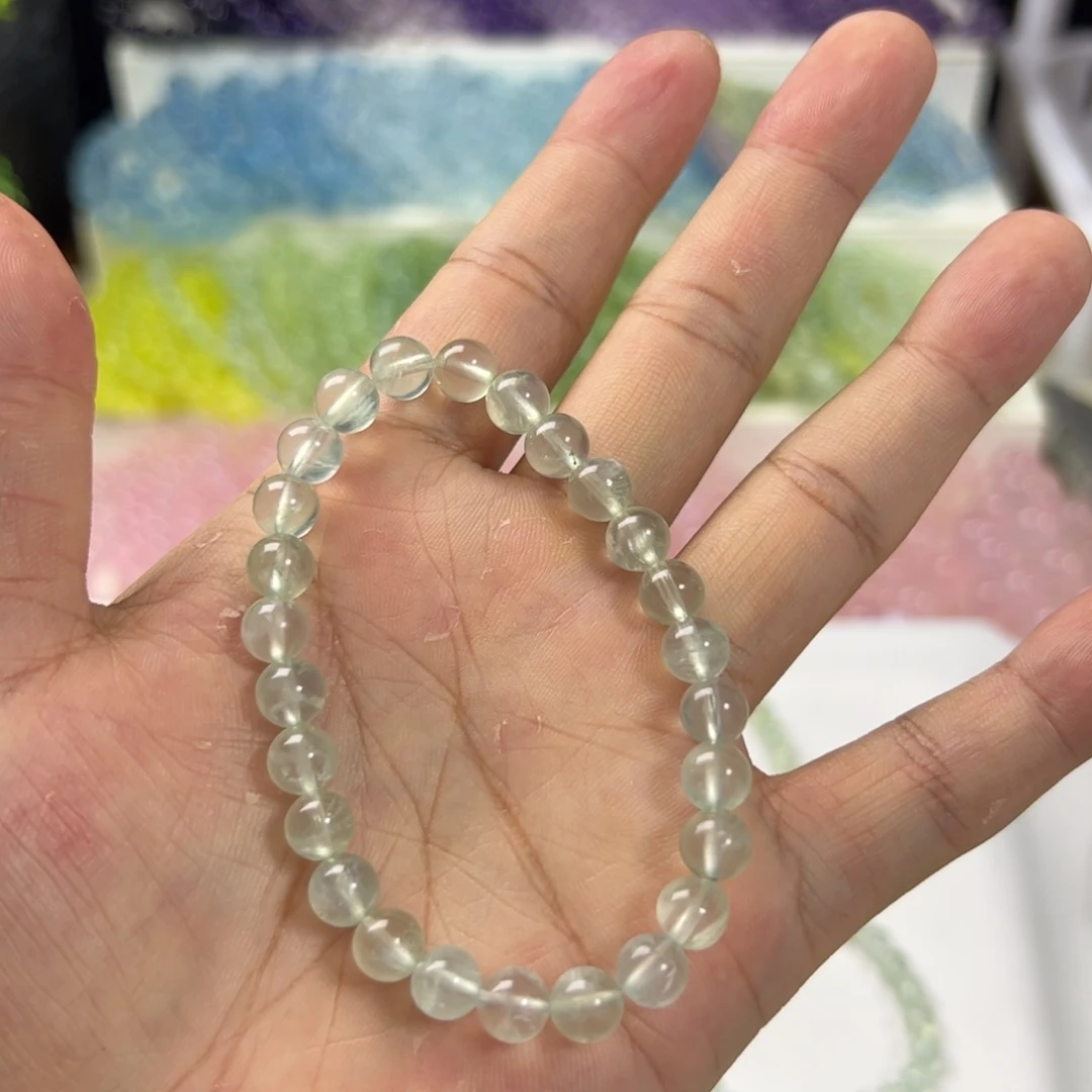 Q***Y水晶手串未镶嵌葡萄石蓝调7咪拍十次合一单 不带证书