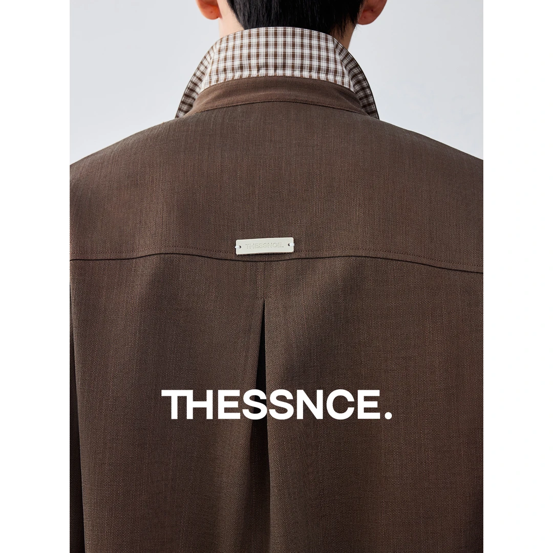 THESSNCE轻量化天丝麻感仿醋酸肌理丹宁风衬衫式夹克休闲秋季外套